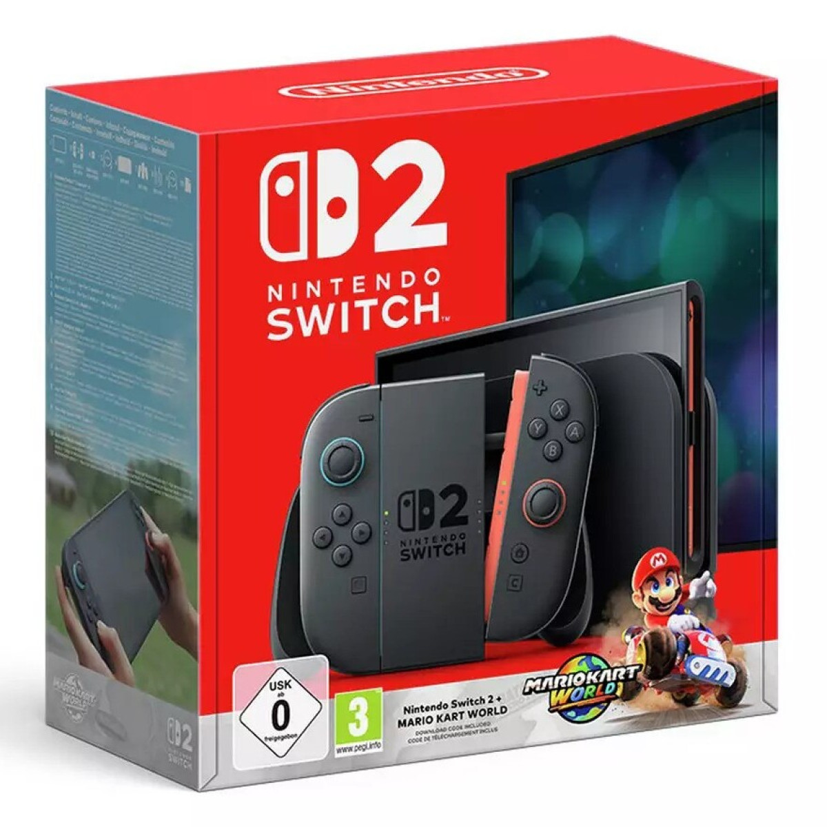  جهاز ننتندو سويتش 2 + حزمة لعبة ماريو كارت™ وورلد (بريطاني )